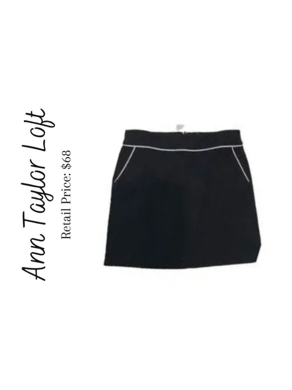 Ann Taylor Loft Black Skirt With White Piping